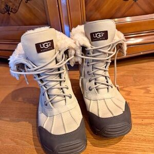 UGG Beige and Gray Winter Boots